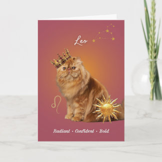 Leo Cat Birthday Card Karte