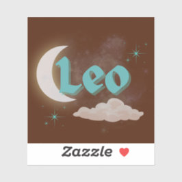Leo Celestial Ästhetische Dreamy Moon Cloud Stars Aufkleber