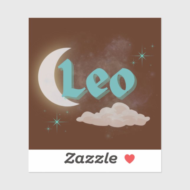 Leo Celestial Ästhetische Dreamy Moon Cloud Stars Aufkleber (Blatt)