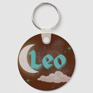 Leo Celestial Ästhetische Dreamy Moon Cloud Stars Schlüsselanhänger