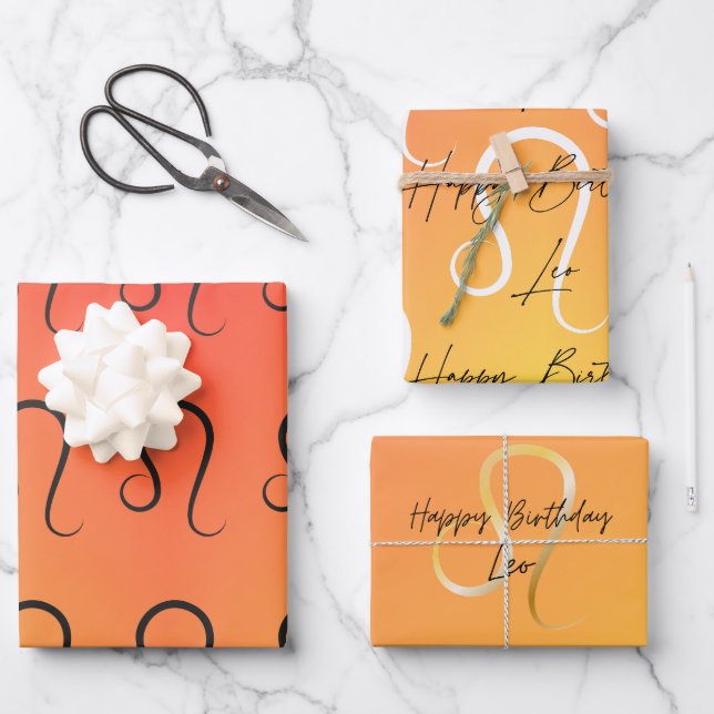 Leo Colorstrolgy Birthday Geschenkpapier Set (Vorderseite)