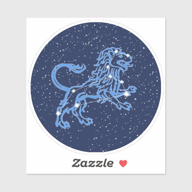 Leo Constellation and Zodiac Sign with Stars Aufkleber (Blatt)