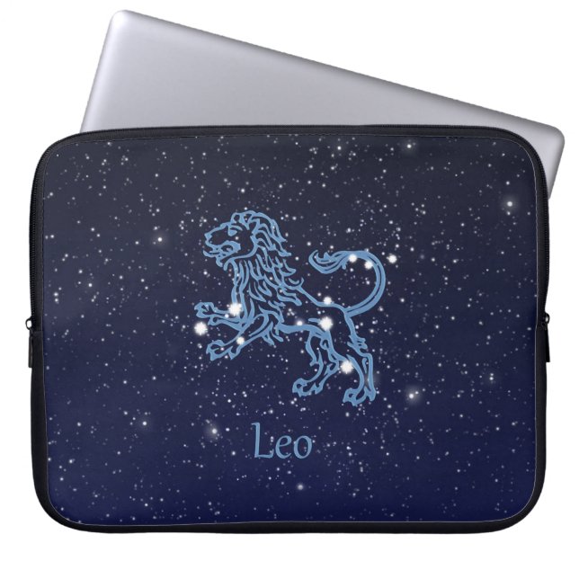 Leo Constellation and Zodiac Sign with Stars Laptopschutzhülle (Vorderseite)
