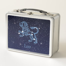 Leo Constellation and Zodiac Sign with Stars Metall Brotdose