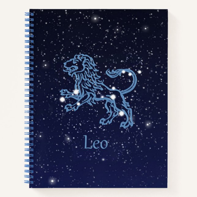Leo Constellation and Zodiac Sign with Stars Notizbuch (Vorderseite)