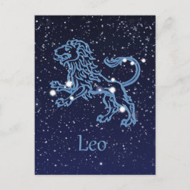 Leo Constellation and Zodiac Sign with Stars Postkarte