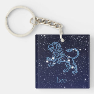 Leo Constellation and Zodiac Sign with Stars Schlüsselanhänger