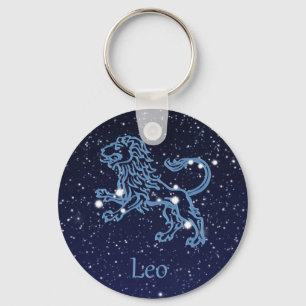 Leo Constellation and Zodiac Sign with Stars Schlüsselanhänger