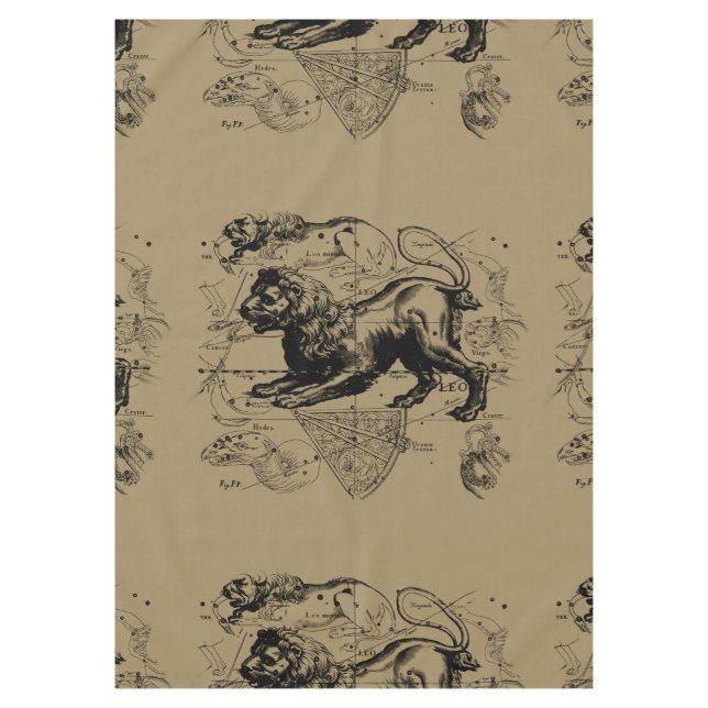 Leo Constellation Hevelius 1690 Juli 23 - August 2 Tischdecke (Vorderseite)