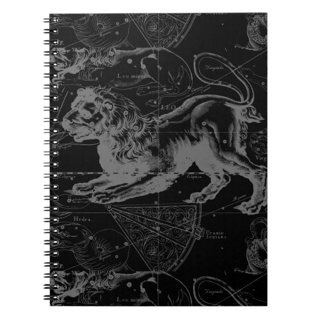 Leo Constellation Hevelius Dekor 1690 Notizblock (Vorderseite)
