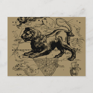 Leo Constellation Map Hevelius circa 1690 Postkarte