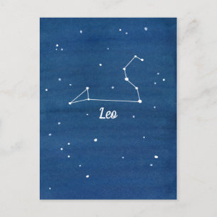 Leo Constellation Stars Indigo Blue Postkarte
