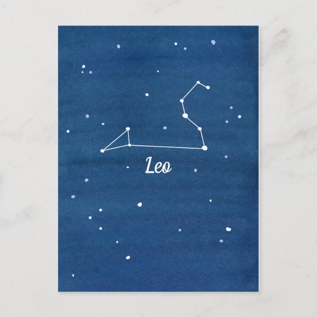Leo Constellation Stars Indigo Blue Postkarte (Vorderseite)