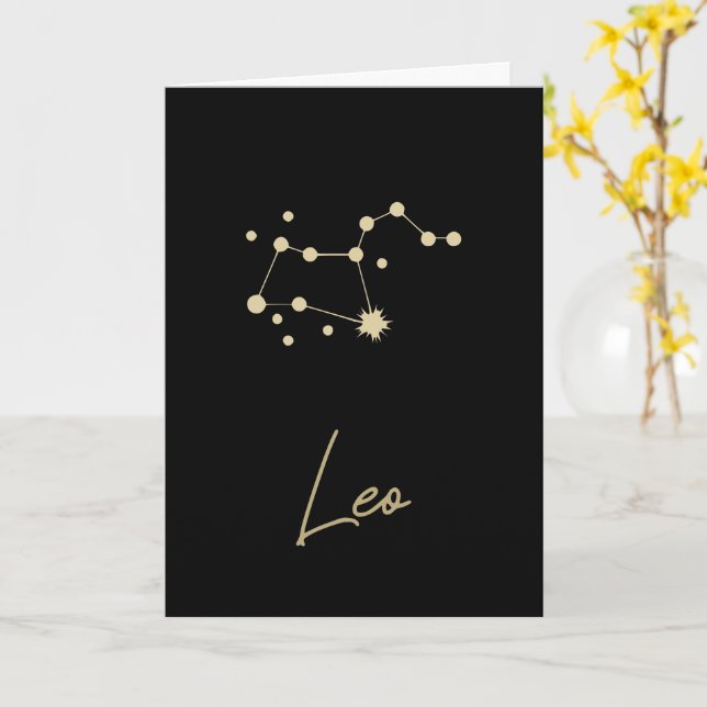 Leo Constellation Zodiac Karte (Gelbe Blume)