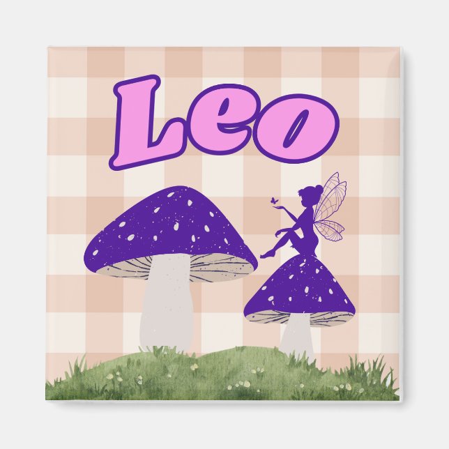 Leo Cotattcore Aesthetic Fairy Mushroom Art Magnet (Vorne)