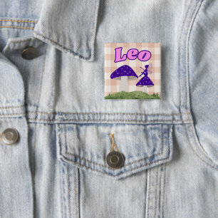 Leo Cottagecore-Ästhetik Feen-Pilz-Kunst Button