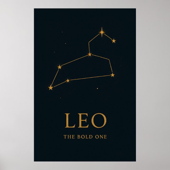 LEO - Das kühne | Zodiakkonstellation Poster (Vorne)