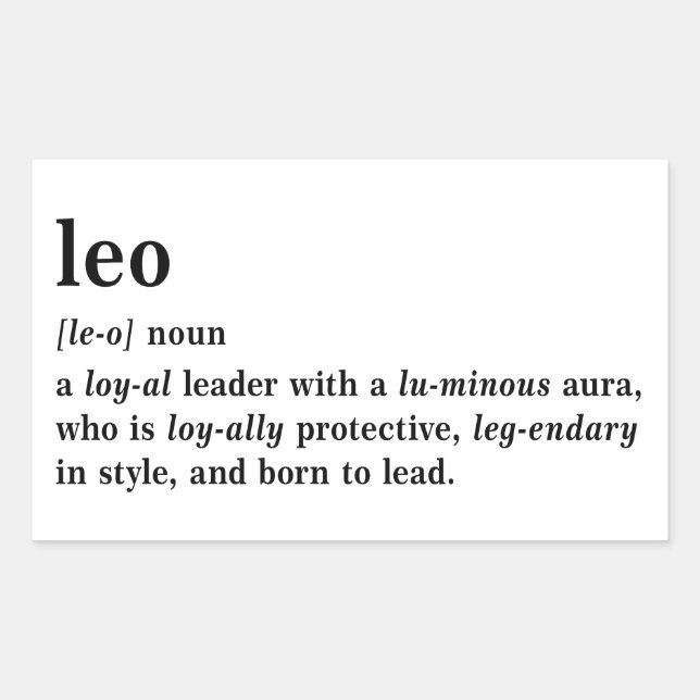 Leo Definition Ästhetik Astrologie Geschenk Rechteckiger Aufkleber (Vorderseite)