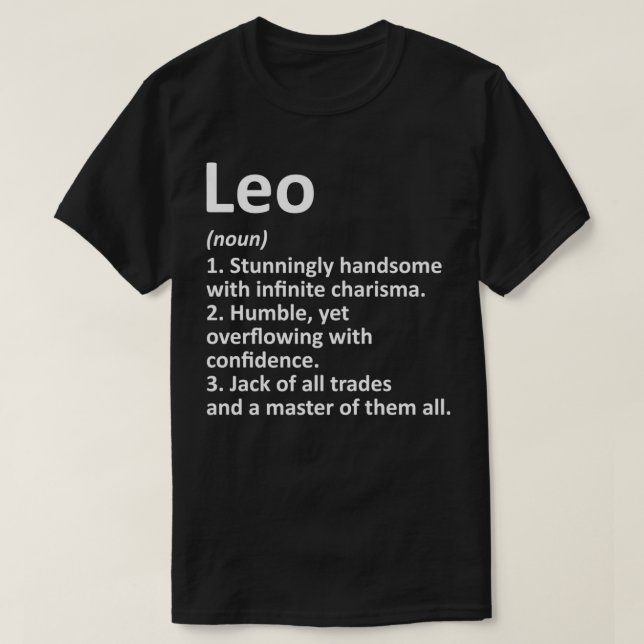 LEO Definition Personalisiert Name Funny Birthday  T-Shirt (Design vorne)