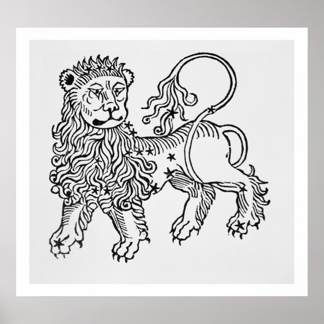 Leo (der Löwe) eine Abbildung aus dem "Poeticon Poster (Vorne)