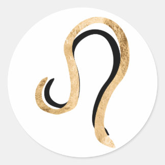 Leo der Löwengoldtextur zodiakisches Symbol Runder Aufkleber