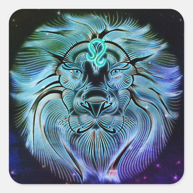 Leo der Löwenzwerge Quadratischer Aufkleber (Vorderseite)