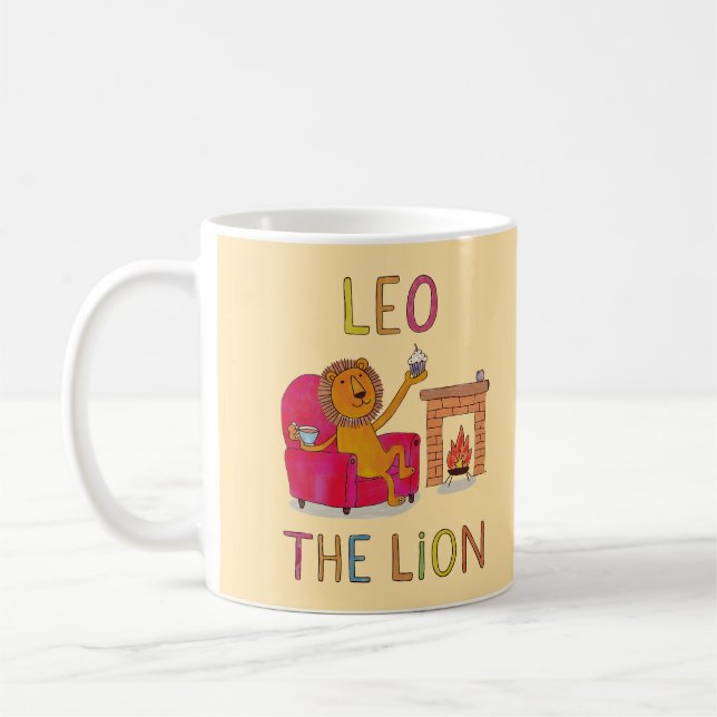 Leo, der niedliche Löwe aus dem Löwenzwerg Kaffeetasse (Links)