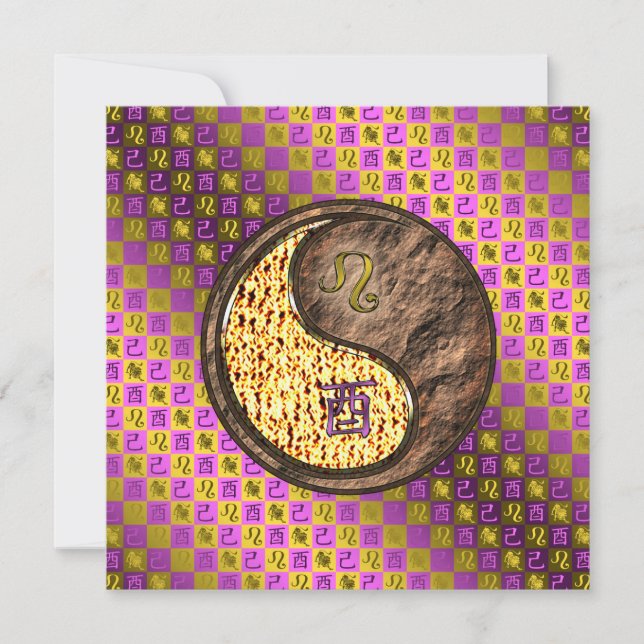 Leo & Earth Rooster Karte (Vorderseite)