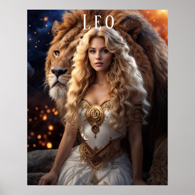 Leo Female Astrologisches Poster (Vorne)