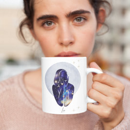 Leo Feminine Blue Zodiac Design Kaffeetasse