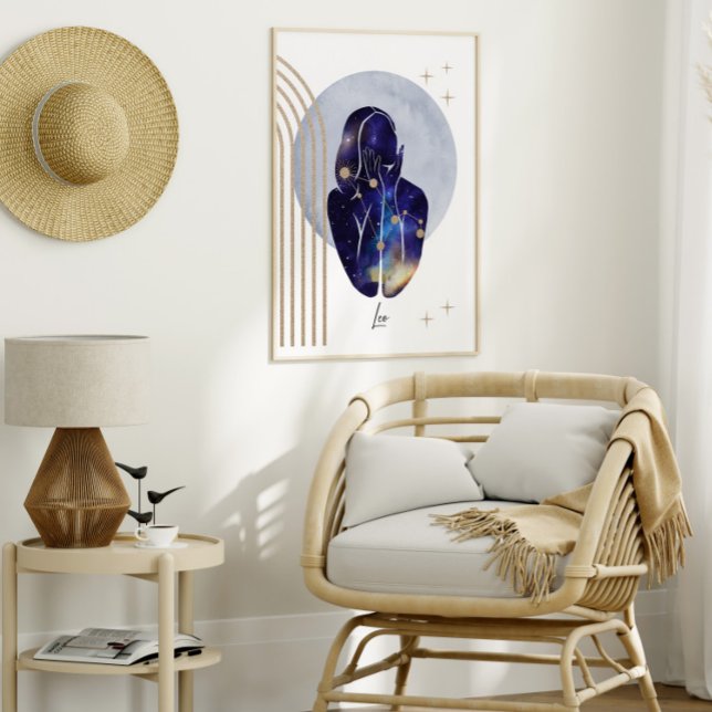 Leo Feminine Blue Zodiac Design Poster (Von Creator hochgeladen)