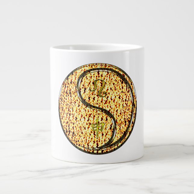 Leo & Feuer-Affe Jumbo-Tasse (Vorderseite)
