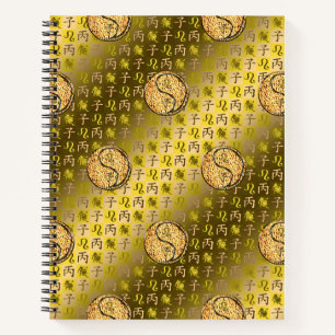 Leo & Feuer-Ratte Spiralblock Notizbuch