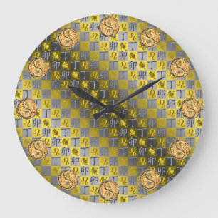 Leo & Feuerkaninchen Große Wanduhr