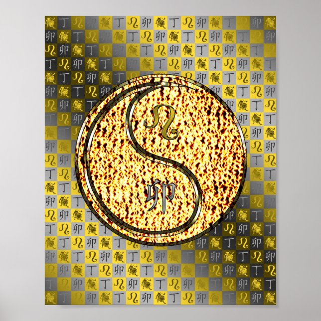 Leo & Fire Rabbit Poster (Vorne)