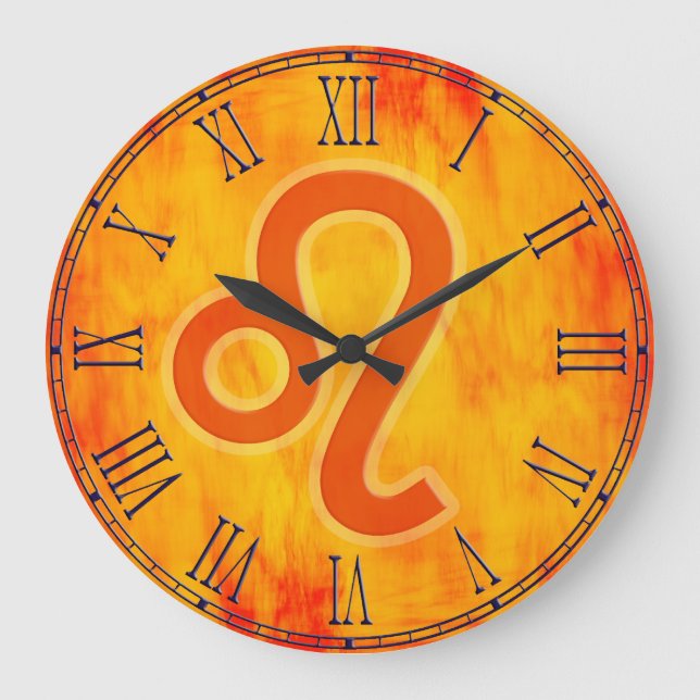Leo fire sign zodiac wall Uhr (Vorderseite)