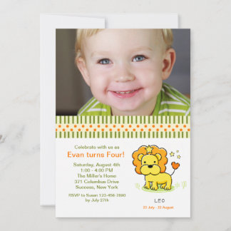 Leo Foto Geburtstagsparty Einladung