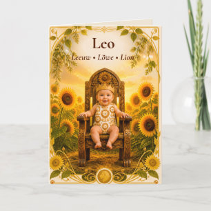 Leo-Geburtsankündigungskarte Dreamy-Kollektion Feiertagskarte