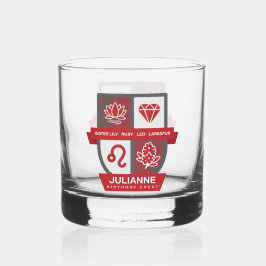 Leo Geburtstags-Wappen™ für 23.-31. Juli Whiskyglas