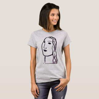 Leo Gestel Line Art Damenporträt-Shirt T-Shirt