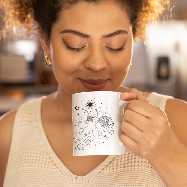 Leo Girl 15oz Black Rim Tasse (Von Creator hochgeladen)