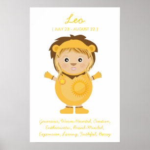 Leo - Girl Horoskop Poster