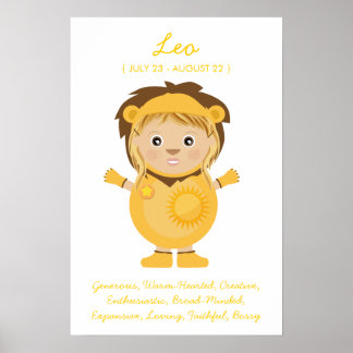 Leo - Girl Horoskop Poster