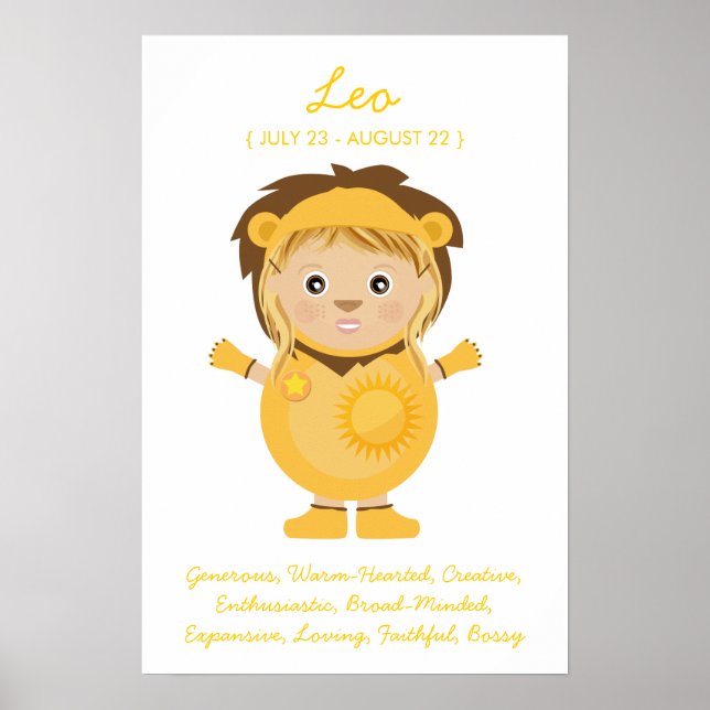 Leo - Girl Horoskop Poster (Vorne)