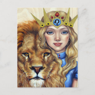 Leo Girl Postkarte