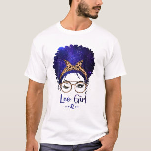 Leo Girl Zodiac Astrologie Star Sign Leopard Headb T-Shirt
