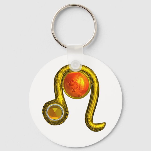 LEO GOLD ZODIAC BIRTHDAY JEWEL Astrologie Schlüsselanhänger (Vorderseite)
