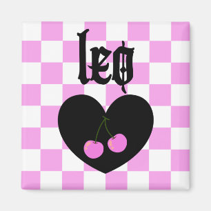 Leo Gothic Ästhetische karierte Kirschen Design Magnet