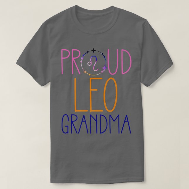 Leo Grandma Proud Oma Zodiac Symbol Astrologie  T-Shirt (Design vorne)