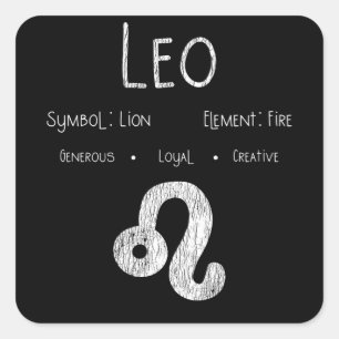 Leo Horoscope Astrologie Star Sign Geburtstagsgesc Quadratischer Aufkleber